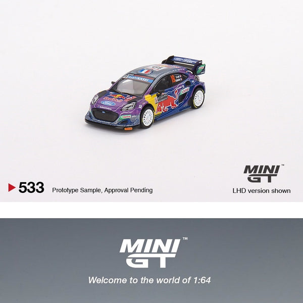 MINI GT 1/64 Ford Puma Rally1 #19 M-Sport Ford WRT 2002 Rally MonteCarlo Winner LHD MGT00533-L