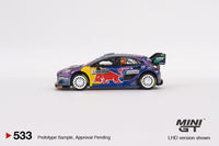 MINI GT 1/64 Ford Puma Rally1 #19 M-Sport Ford WRT 2002 Rally MonteCarlo Winner LHD MGT00533-L