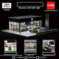 G-FANS 1/64 Diorama with LED Light Lamborghini Showroom 710034