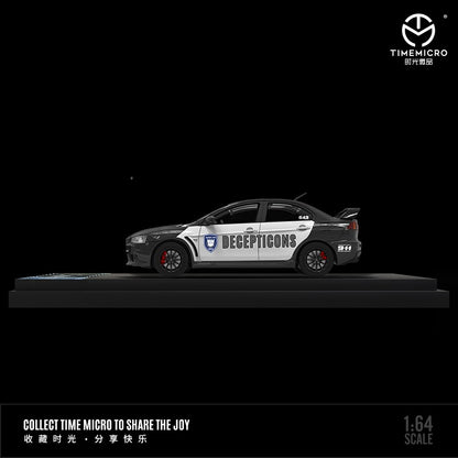 TIME MICRO 1/64 Mitsubishi EVO X Police Car "DECEPTICONS"