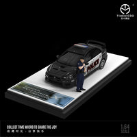 TIME MICRO 1/64 Mitsubishi EVO X Police Car with Figurine