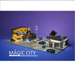 MAGIC CITY 1/64 Diorama - Subaru car repair shop & LAWSON 110056