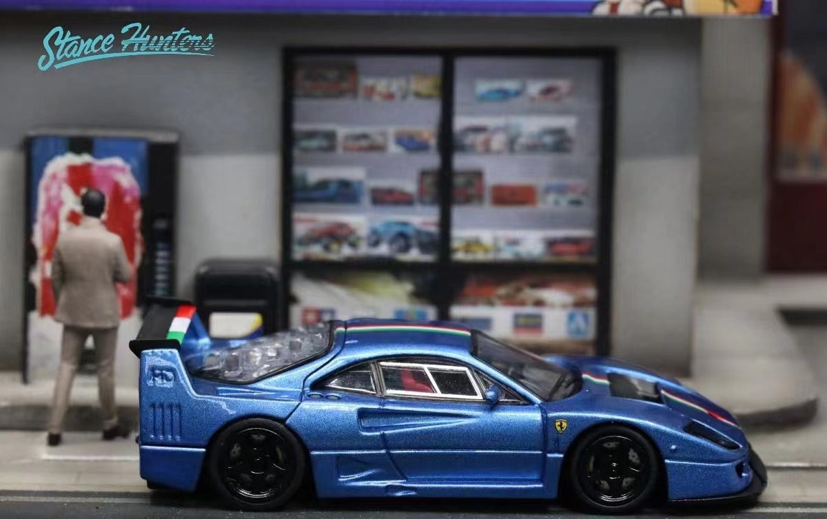 Stance Hunters 1/64 F40 LM Metallic Blue Italian Stripe