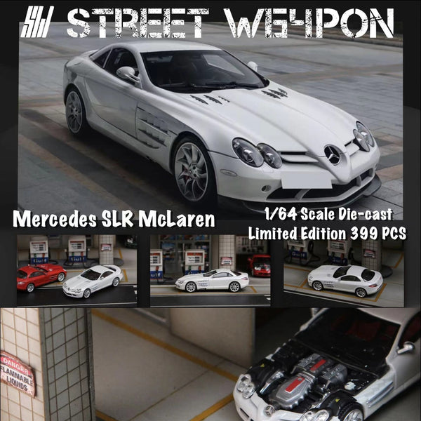 PREORDER Street Weapon 1/64 Mercedes SLR Mclaren WHITE (Approx. Release Date : JUNE 2023 subject to manufacturer's final decision)