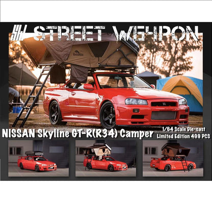 Street Weapon 1/64 NISSAN Skyline GT-R (R34) Camper Red