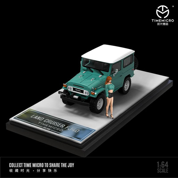 TIME MICRO 1/64 Toyota Land Cruiser FJ40 Green with Figurine