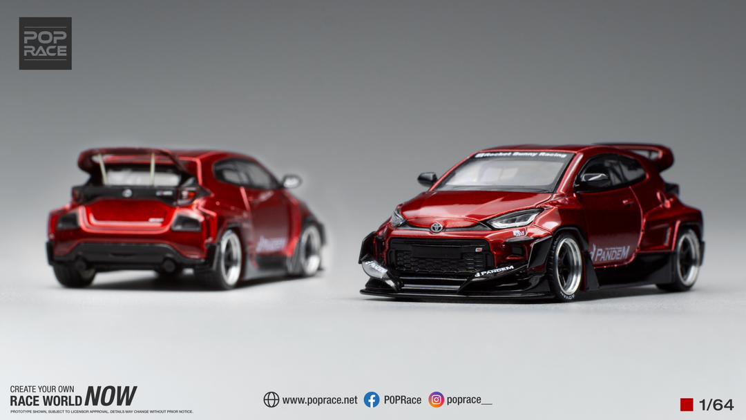 POPRACE 1/64 GR YARIS PANDEM RED PR64004