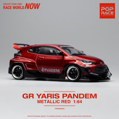 POPRACE 1/64 GR YARIS PANDEM RED PR64004