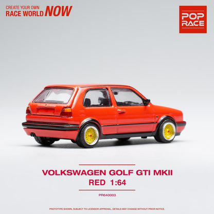 POPRACE 1/64 VOLKSWAGEN GOLF GTI MK2 RED PR64003
