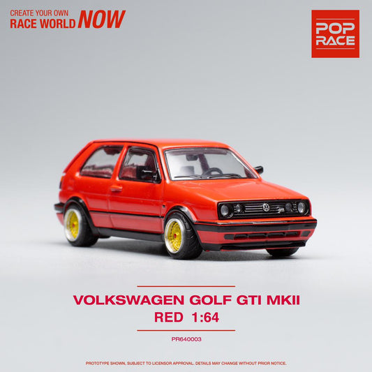 POPRACE 1/64 VOLKSWAGEN GOLF GTI MK2 RED PR64003