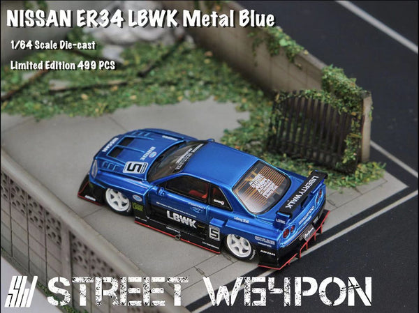 Street Weapon 1/64 LBWK ER34 Metallic Blue – Tokyo Station