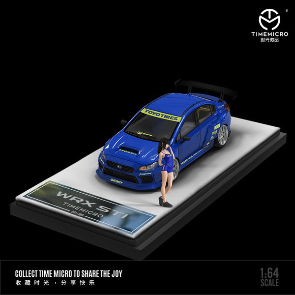 TIME MICRO 1/64 Subaru Impreza WRX-STI Blue with Figurine
