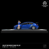 TIME MICRO 1/64 Subaru Impreza WRX-STI Blue with Figurine