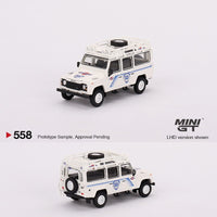 MINI GT 1/64 Land Rover Defender 110 1991 Safari Rally Martini Racing Support Vehicle MGT00558-L