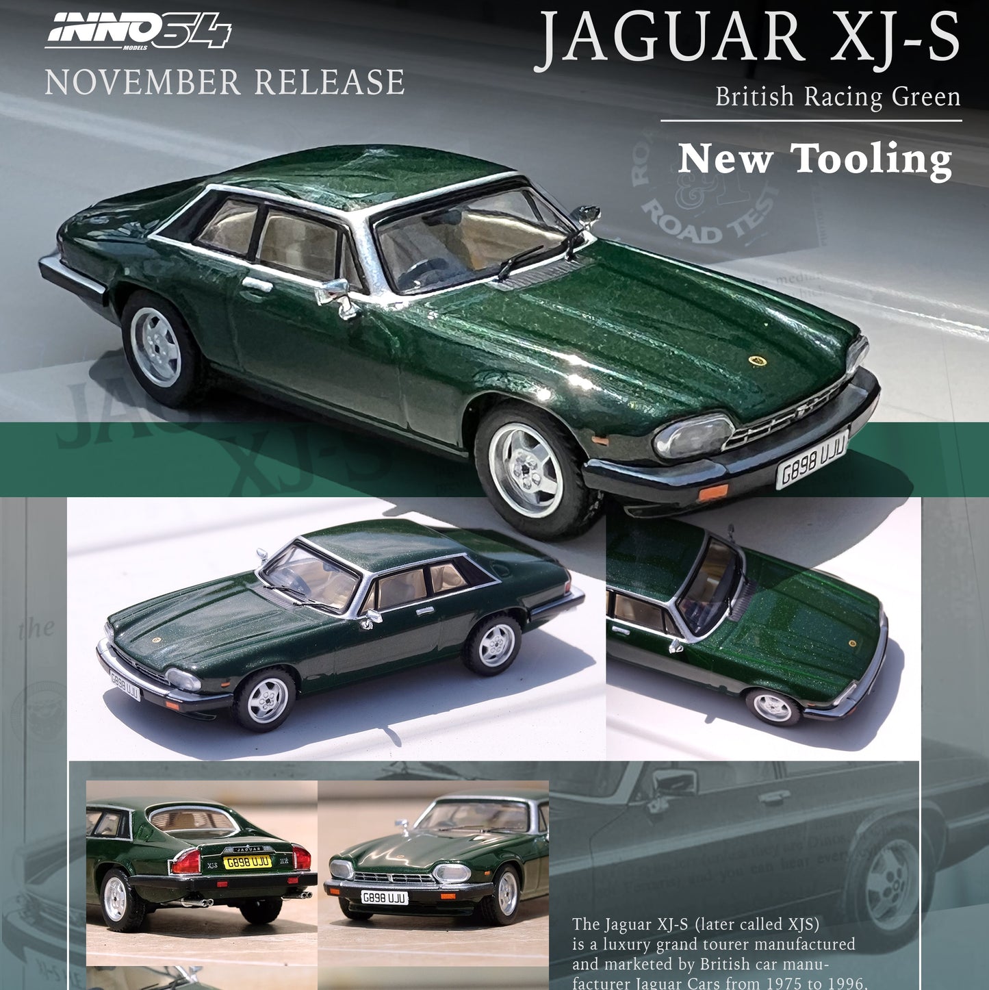 INNO64 1/64 JAGUAR XJ-S British Racing Green IN64-XJS-BRGR