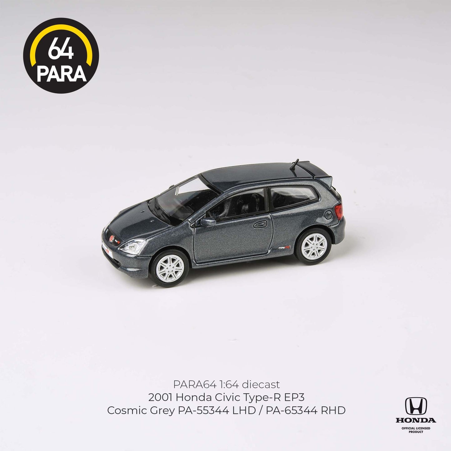 PARA64 1/64 Honda 2001 Civic Type R EP3 Cosmic Grey LHD PA-55344