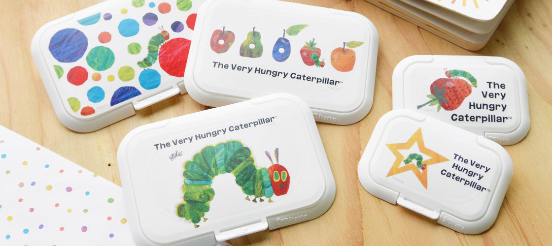 Bitatto ~ The Very Hungry Caterpillar Reusable Baby Wipes Lid - Caterpillar & Fruit (Regular Size)