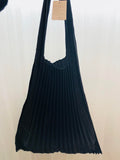 Japanese Vertical Pleats Bag - Black 