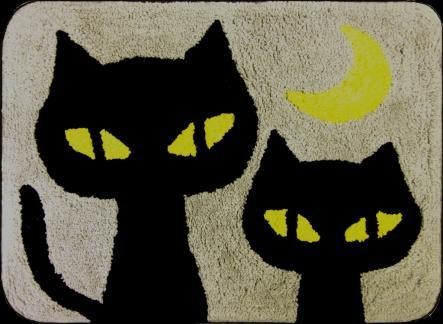 Black Cat and Moon Floor Mat 40cm x 50cm #539854