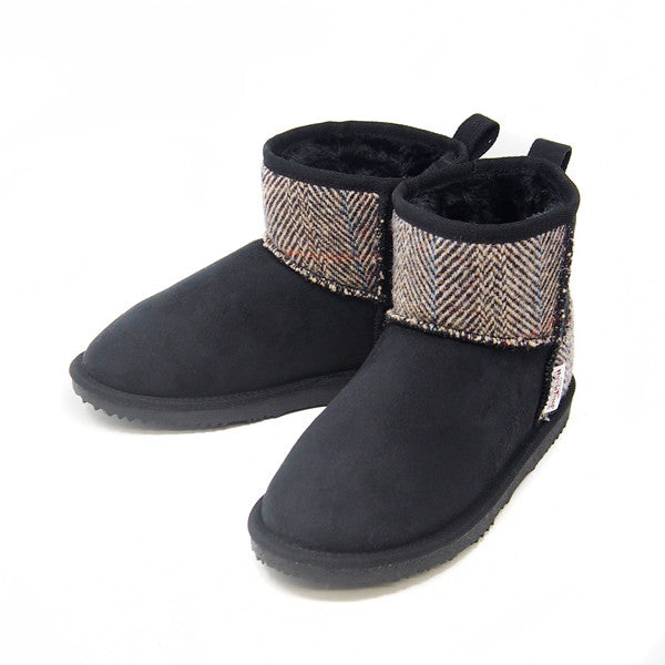 Harris Tweed Boots Black Medium