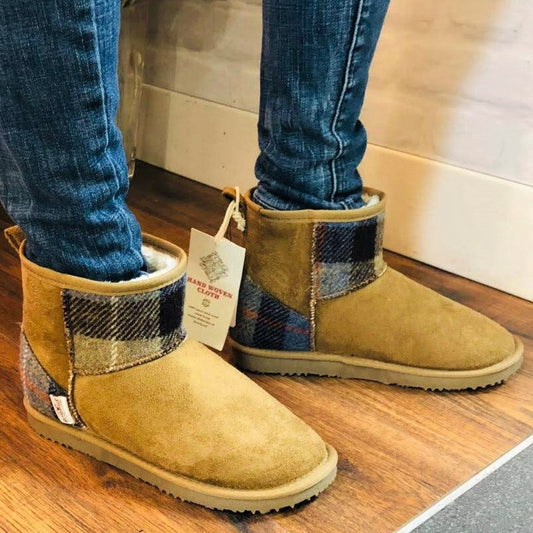 Harris Tweed Boots Camel Large