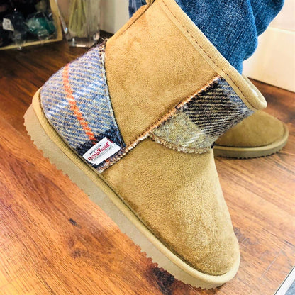 Harris Tweed Boots Camel Large