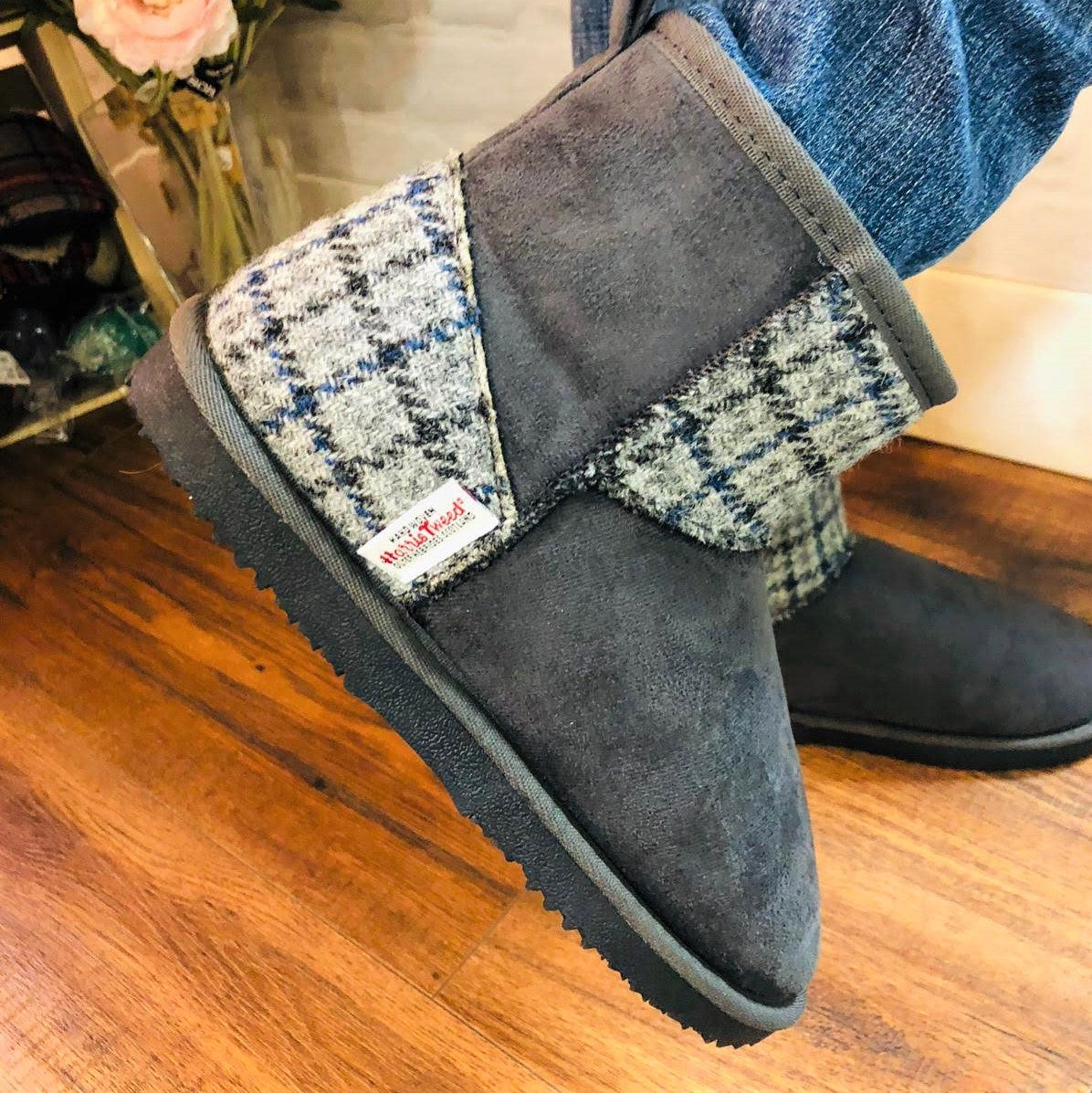 Harris Tweed Boots Grey Large