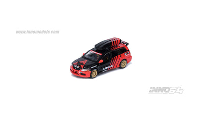 INNO64 1/64 MITSUBISHI LANCER EVOLUTION IX Wagon "ADVAN" Livery With Race Car Interior and Roof Cargo Box IN64-EVO9W-ADRB