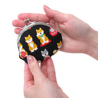 Shiba Inu おさんぽ日和 Coin Pouch  303-704 Black (MADE IN JAPAN)