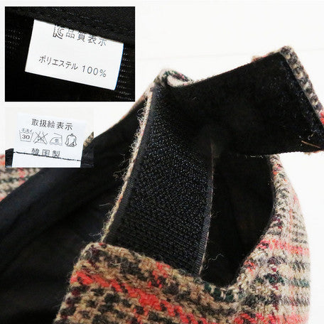 SHES Japan Glen Plaid Wool Cap - White