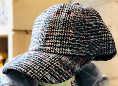 SHES Japan Glen Plaid Wool Cap - White