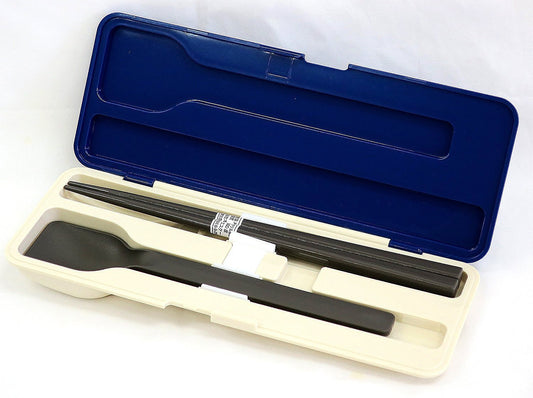 OSK LUNCH CHIME Chopsticks & Spoon Combi Set Navy Blue CT-29