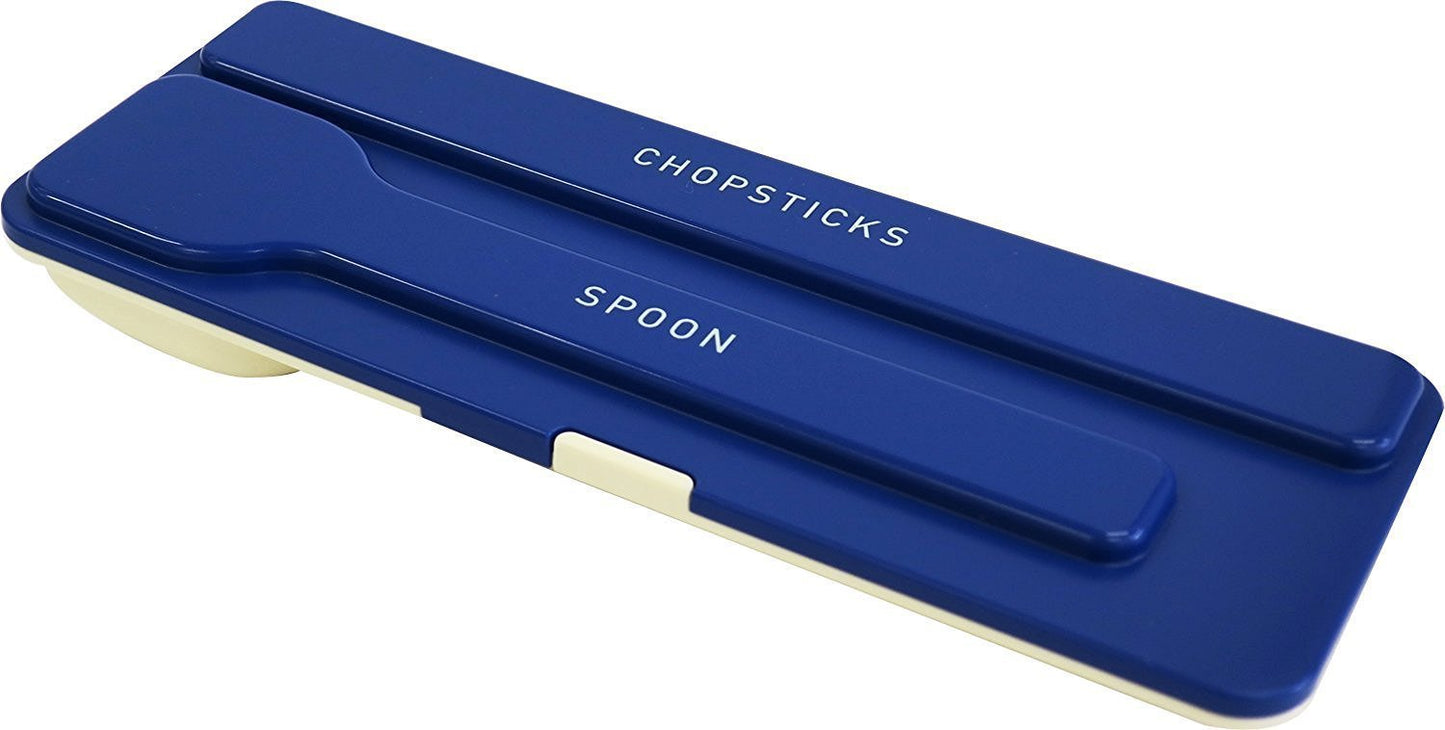 OSK LUNCH CHIME Chopsticks & Spoon Combi Set Navy Blue CT-29