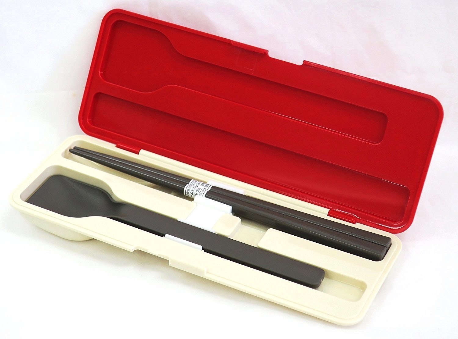OSK LUNCH CHIME Chopsticks & Spoon Combi Set Red CT-29