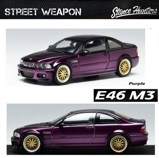 Stance Hunters x Street Weapon 1/64 BMW E46 M3 with BBS Wheels (Purple)