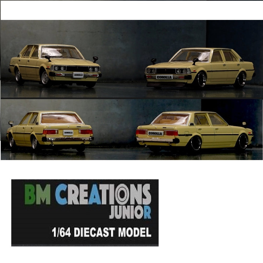BM CREATIONS JUNIOR 1/64 Toyota Corolla E70 Beige LHD 64B0217