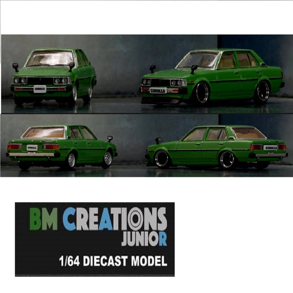 BM CREATIONS JUNIOR 1/64 Toyota Corolla E70 Green LHD 64B0215