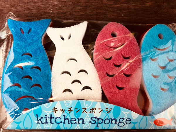 Set of 4pcs - Fish Sponge 