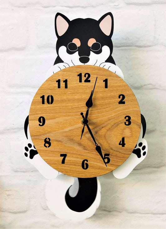 Kuroyanagi San Smile Face Pendulum Wall Clock G-1182BK
