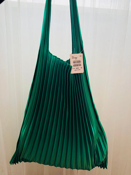 Japanese Vertical Pleats Bag - Green