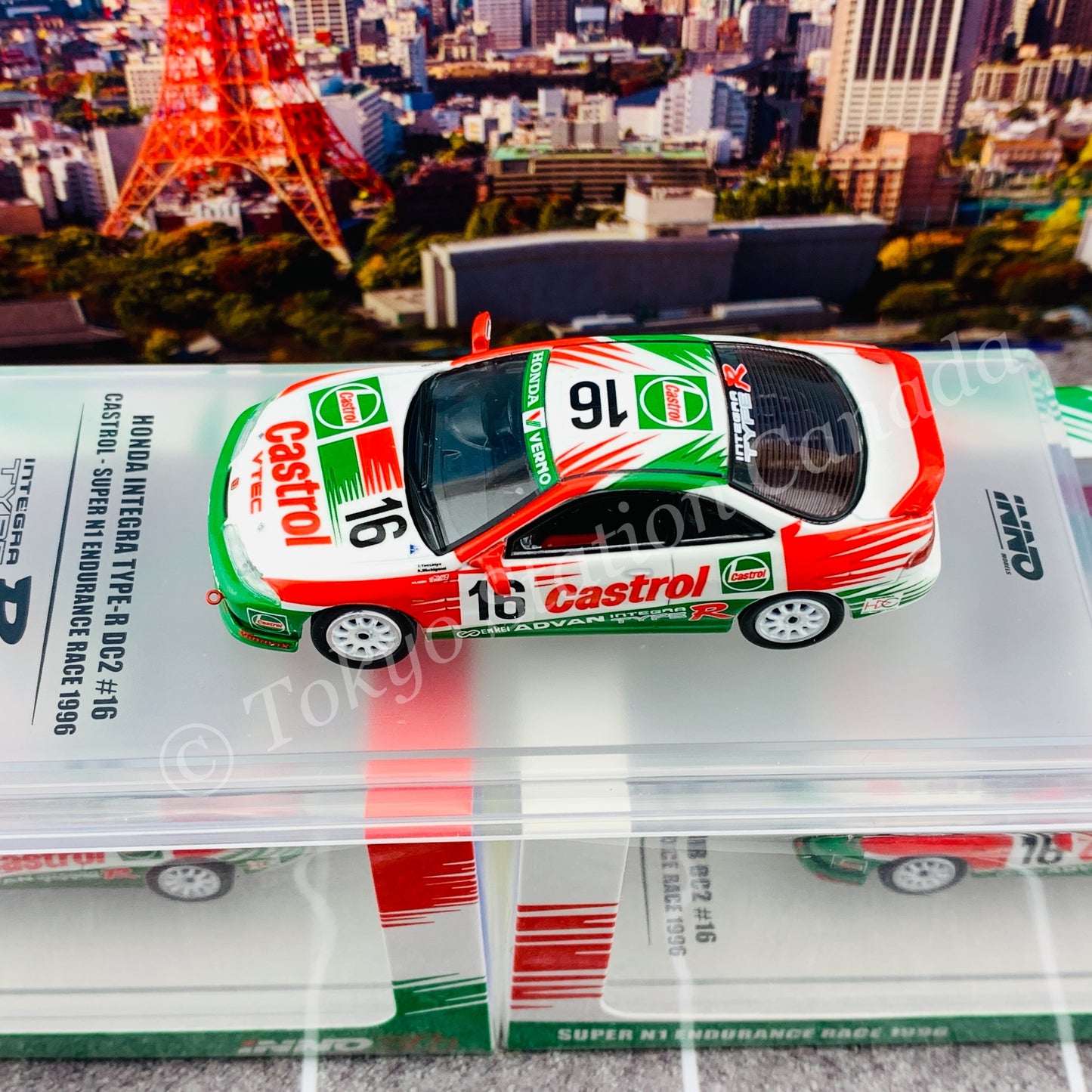 INNO64 1/64 HONDA INTEGRA TYPE-R DC2 #16 CASTROL SUEPR N1 ENDURANCE RACE 1996 IN64-DC2-CA16