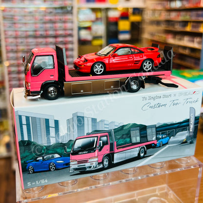PEAKO64 1/64 Peako Model & YES Flatbed Tow Truck PINK 63508