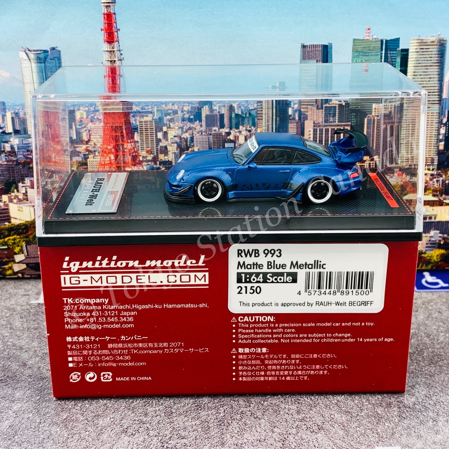 Ignition Model 1/64 RWB 993 Matte Blue Metallic IG2150
