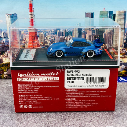 Ignition Model 1/64 RWB 993 Matte Blue Metallic IG2150