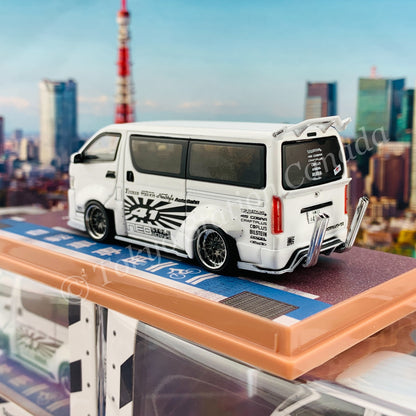 Tarmac Works HOBBY64 1/64 Toyota Hiace Widebody White T64-038-WH