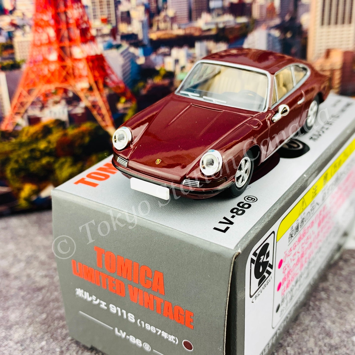 Tomytec Tomica Limited Vintage 1/64 Porsche 911S Maroon LV-86g