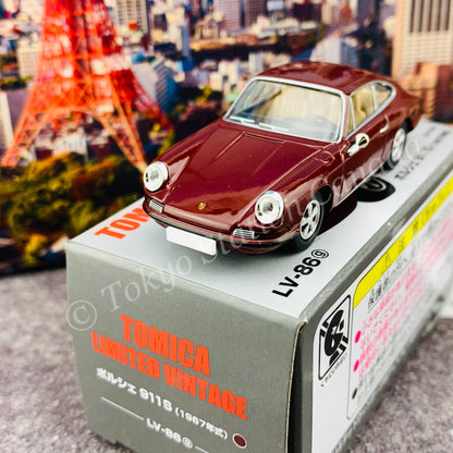 Tomytec Tomica Limited Vintage 1/64 Porsche 911S Maroon LV-86g