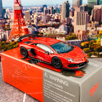 MINI GT 1/64 Lamborghini Aventador SVJ  Rosso Mars LHD MGT00198-L