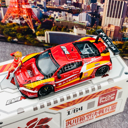POPRACE 1/64 Audi R8 LMS EVA RT Production Model Type-02 X Works with Race Queen Figure PR64-R8LMS-EVA02 (9588826261931)