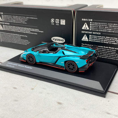 KYOSHO 1/64 Lamborghini Veneno Roadster Blue/Red Line KS07040A4